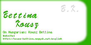 bettina kousz business card